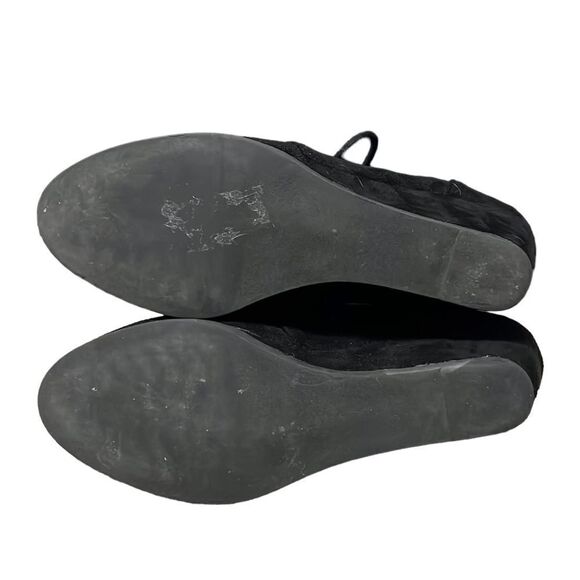 Madden Girl Wedge Bootie Woman’s 10 DALLYY Black Micro Suede Lace Up Round Toe - Picture 9 of 11